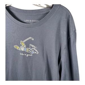 Life is Good Hockey Long Sleeve Crusher Tee Womens XL Graphic T-Shirt Sports Top